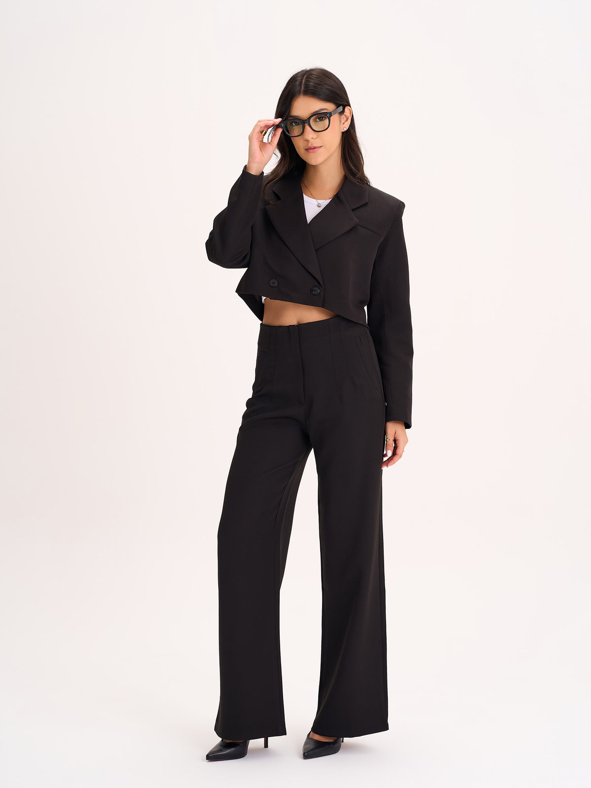 Black Cropped Blazer