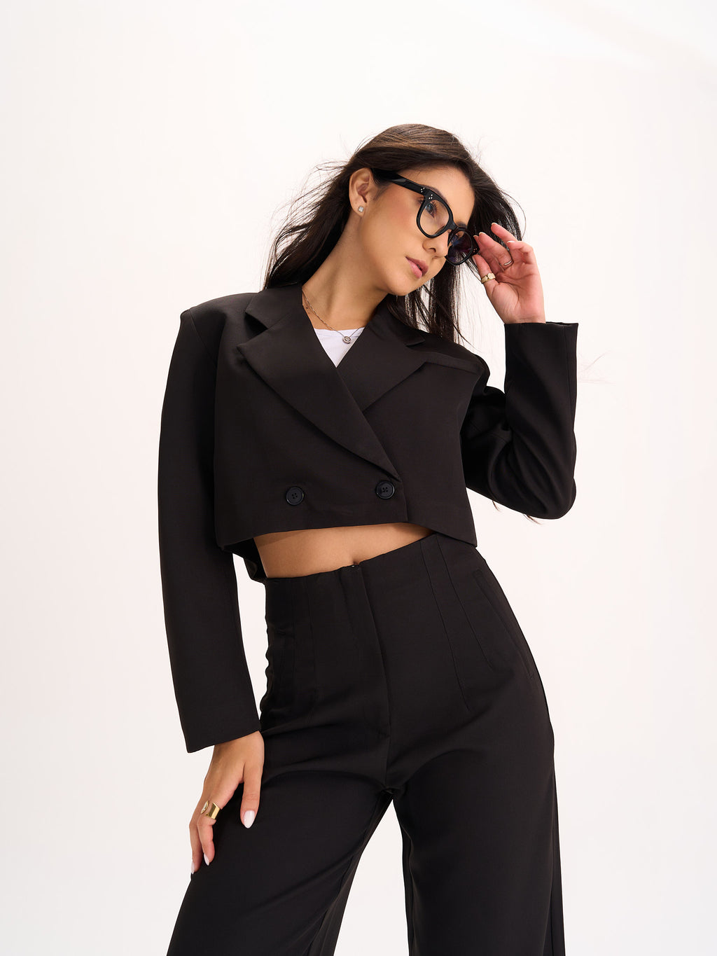 Black Cropped Blazer