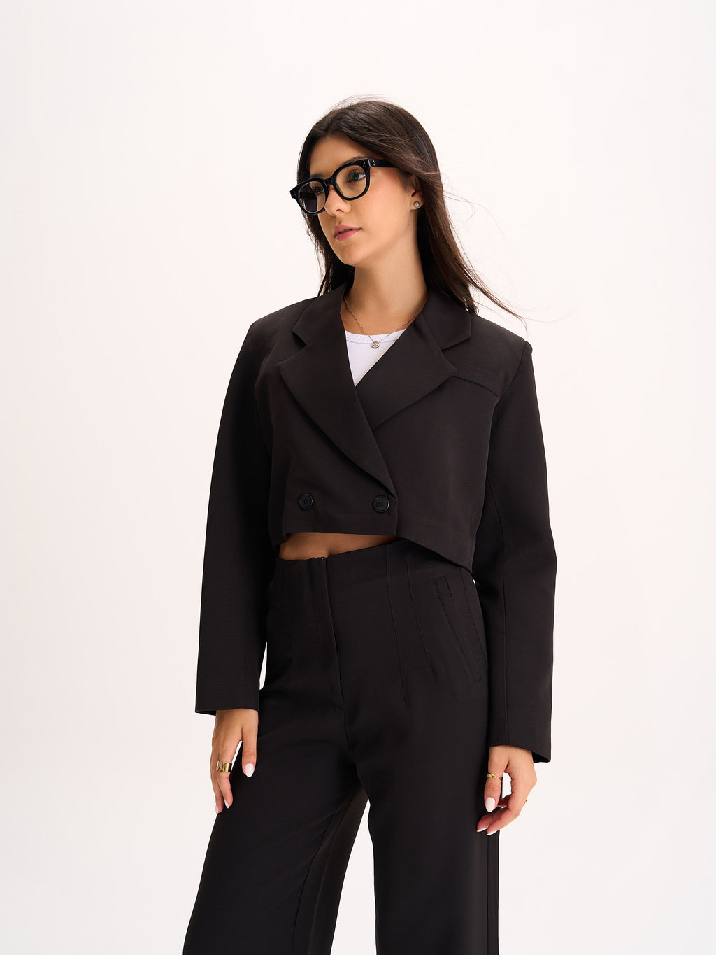 Black Cropped Blazer