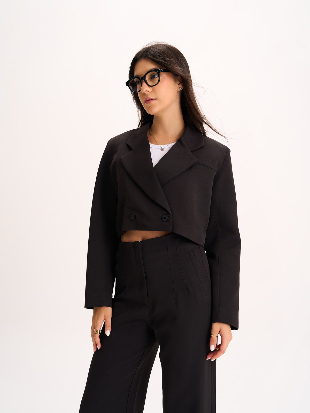 Black Cropped Blazer