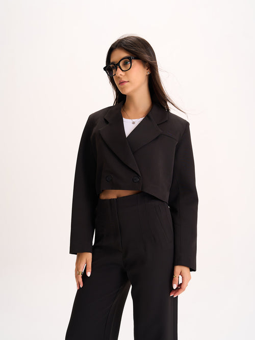 Black Cropped Blazer