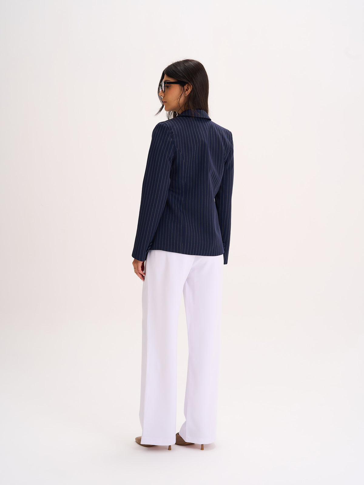 Navy Pinstripe Tailored Blazer