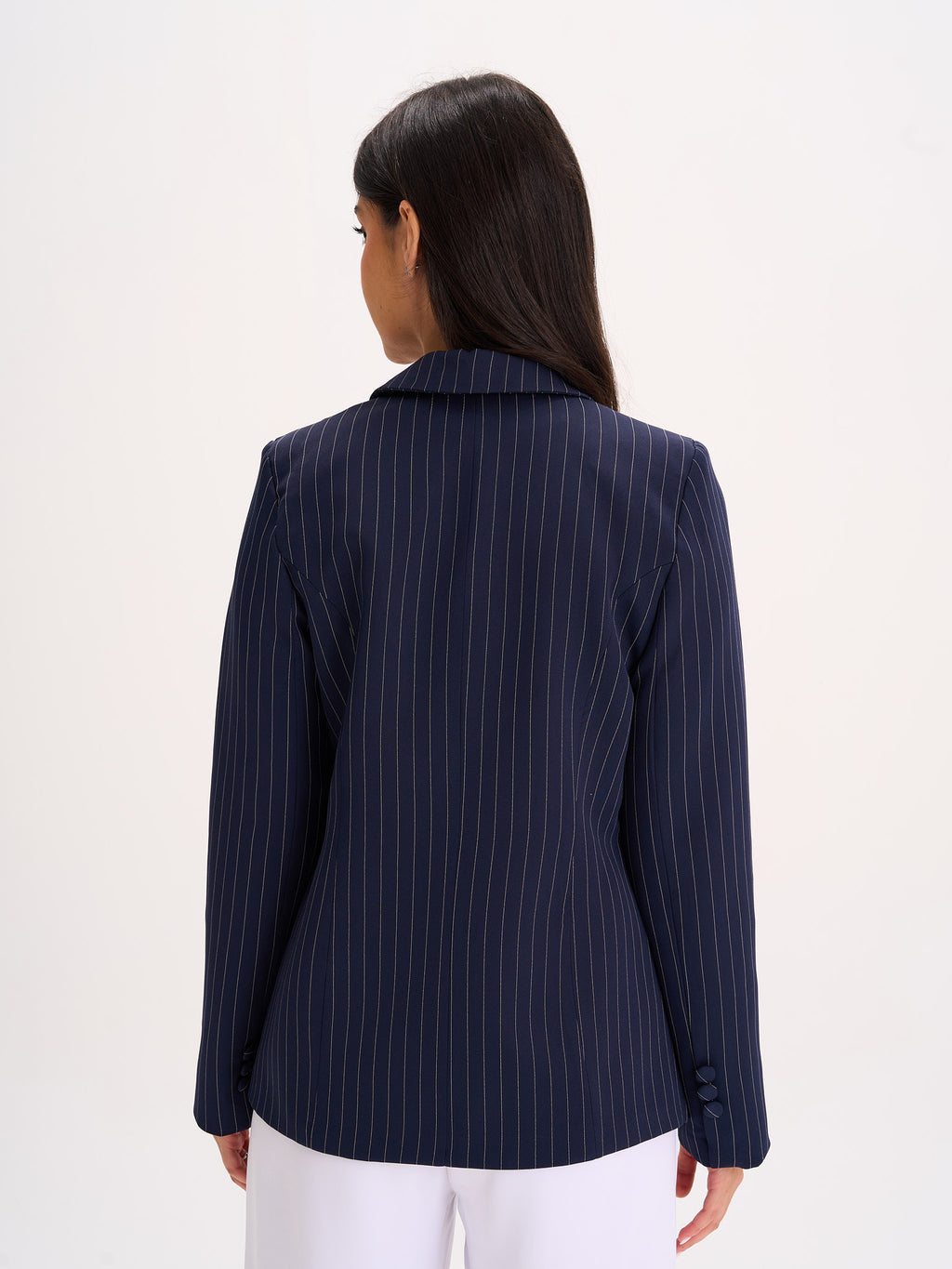 Navy Pinstripe Tailored Blazer