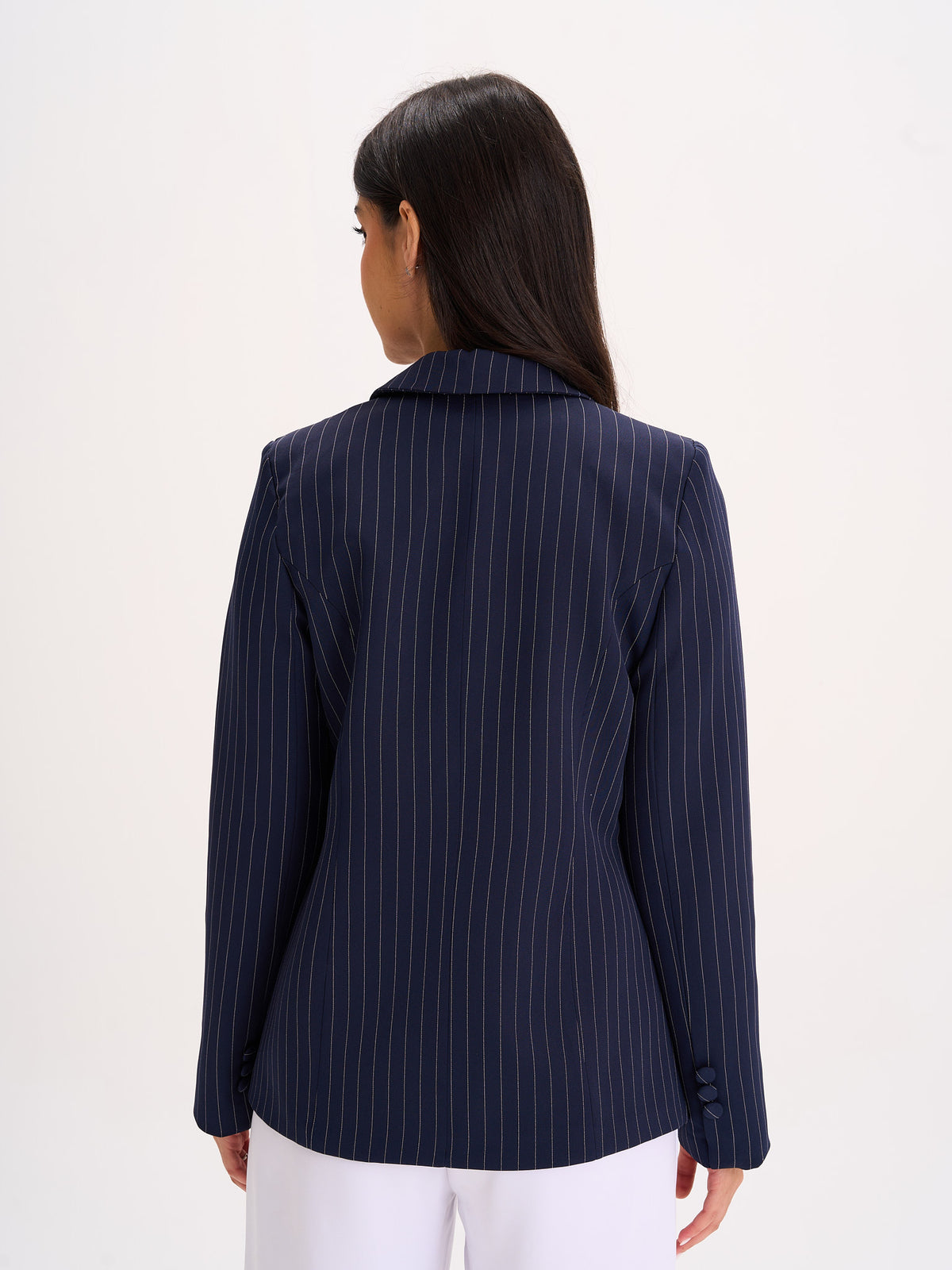 Navy Pinstripe Tailored Blazer
