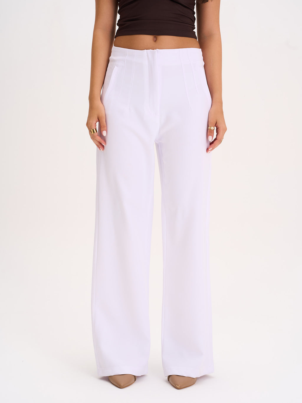 White Tailored Trousers