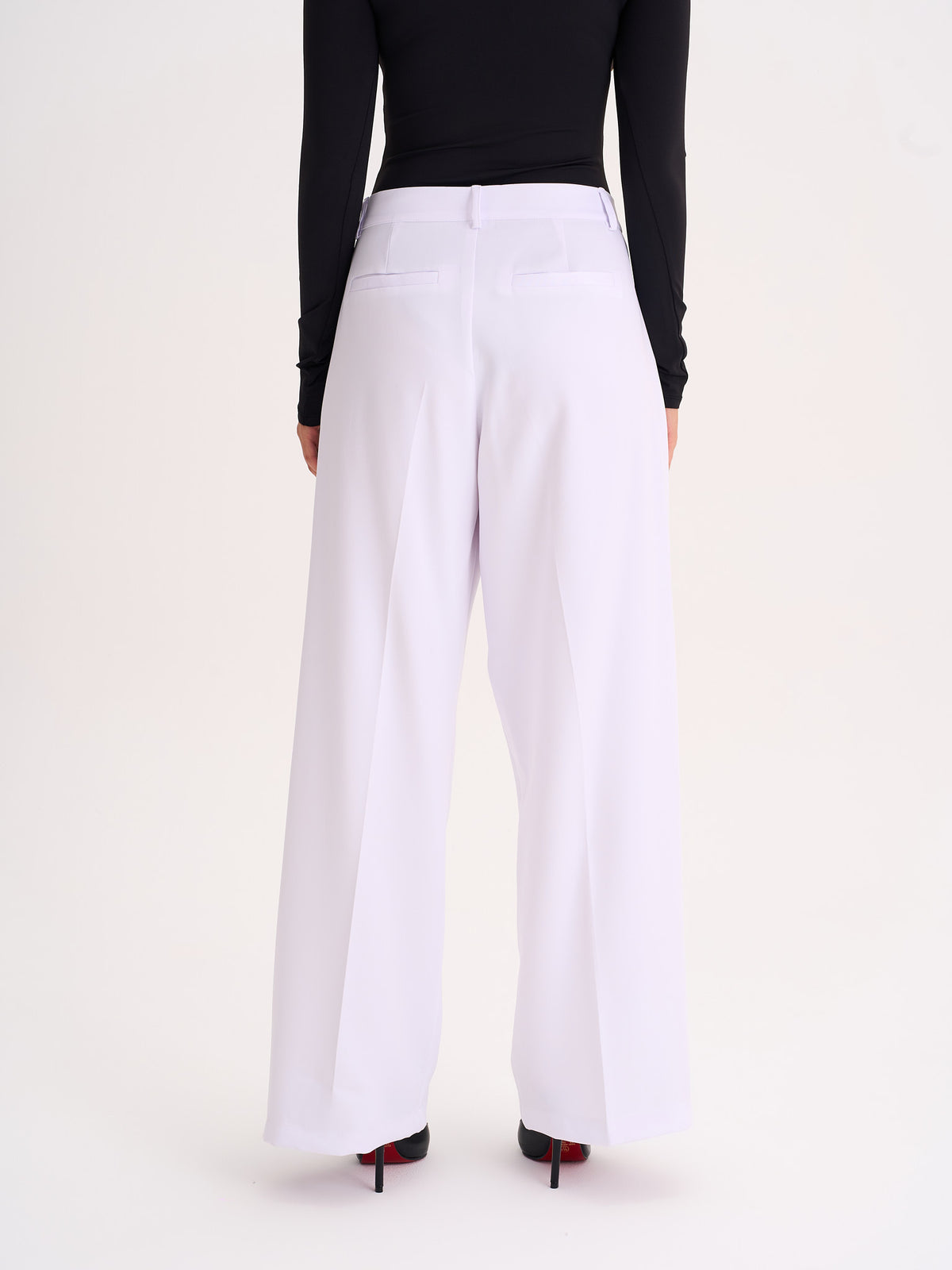 White Wide-Leg Trousers